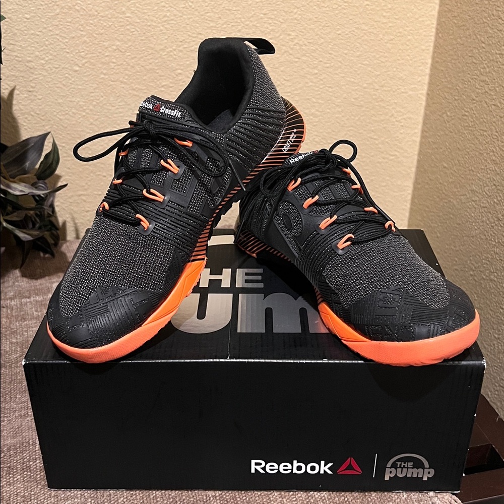 Reebok RCF Nano Pump Fusion Black and Orange Training Sneakers